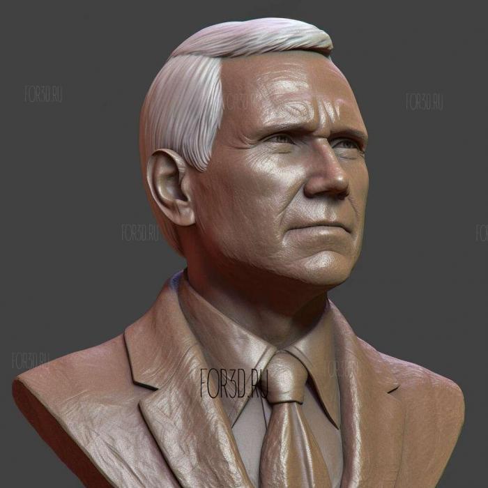 Mike Pence bust 1 stl model for CNC